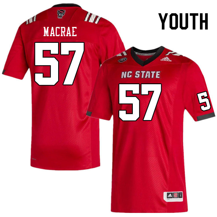 Youth #57 Jackson Macrae NC State Wolfpack College Football Jerseys Stitched Sale-Red